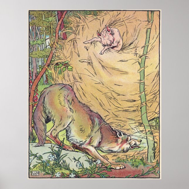 Póster El cuento de hadas de Straw House de tres Cerditos (Frente)