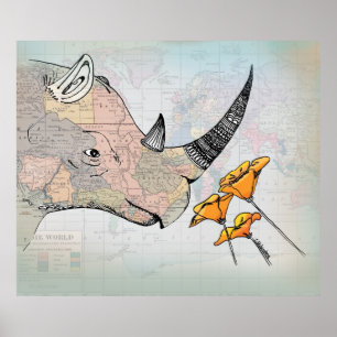 Póster El Cuerno de África - Collage de mapas de época