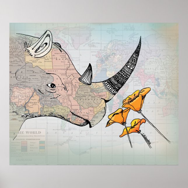 Póster El Cuerno de África - Collage de mapas de época (Frente)