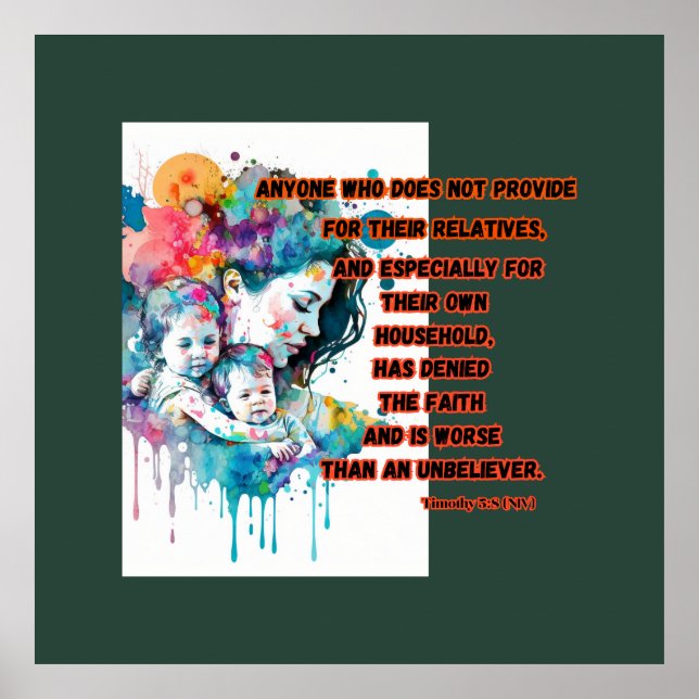 Póster El cuidado de la familia: un acto fundamental de f (Frente)