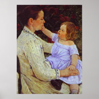 Póster El cuidado del niño. 1890, Mary Cassatt