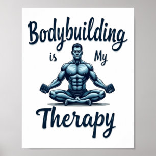 Póster El culturismo es mi terapia Diseño muscular medita