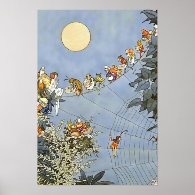Póster “El cumpleaños de las hadas” de Heath Robinson (Frente)