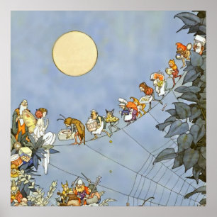 Póster “El cumpleaños de las hadas” de Heath Robinson