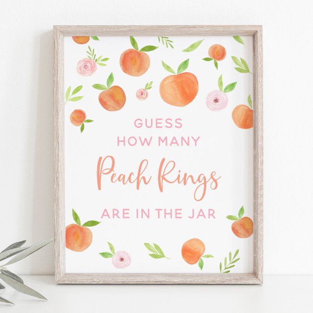 Póster El cumpleaños de Peach Floral adivina cuántos jueg (Subido por el creador)