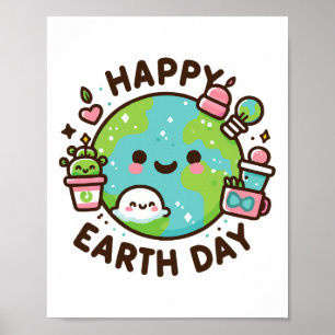 Póster El cumpleaños del planeta Tierra de Guay dice feli