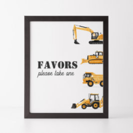 Póster El cumpleaños del vehículo de construcción favorec