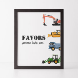 Póster El cumpleaños del vehículo de construcción favorec