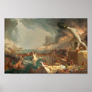 Póster El curso del imperio - Destrucción (Cole 1836)