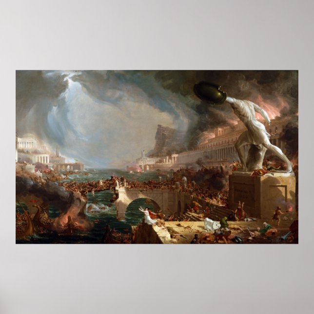 Póster El curso del imperio: Destrucción de Thomas Cole (Frente)