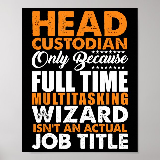 Póster El Custodio De Cabeza No Es Un Asistente De Título (Frente)