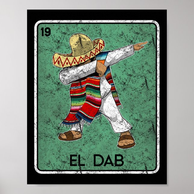 Póster El Dab Card Funny Cinco De Mayo Fiesta Mexicano (Frente)