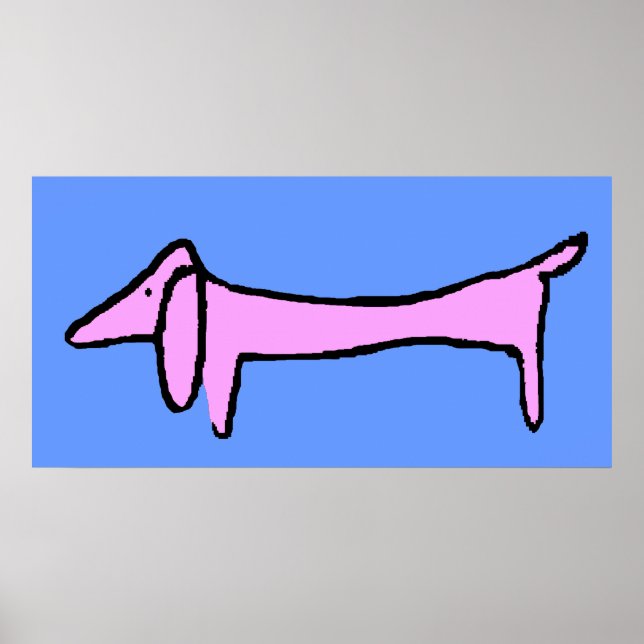 Póster El Dachshund Rosa (Frente)