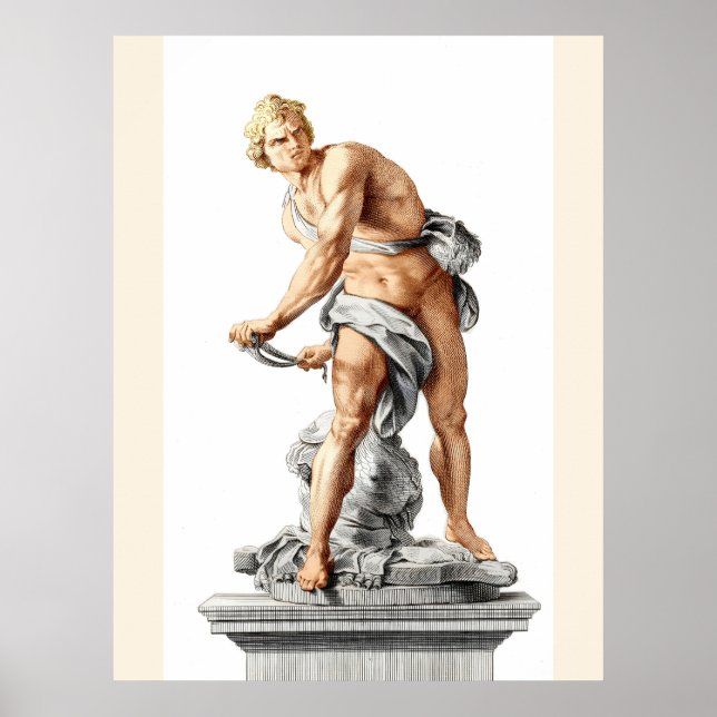 Póster El David de Bernini en un grabado de Nicolas Dorig (Frente)