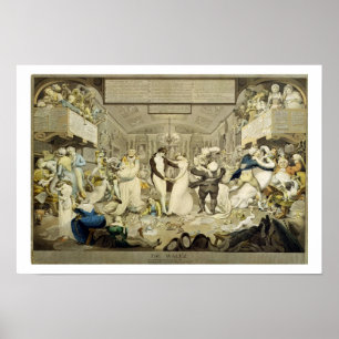 Póster El de vals (grabado coloreado)