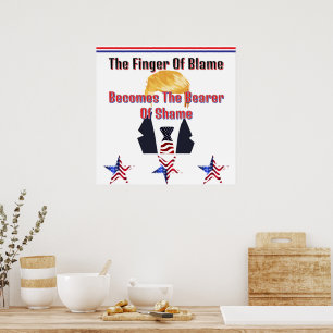 Póster El Dedo De Culpable De Vergonzoso Poster Trump