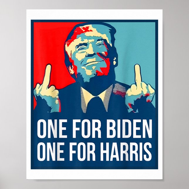 Póster El dedo medio de Donald Trump, Biden Harris Americ (Frente)