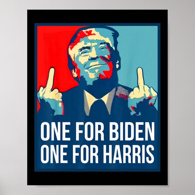 Póster El dedo medio de Donald Trump, Biden Harris Americ (Frente)