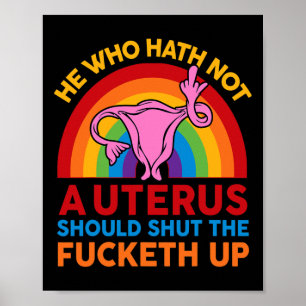 Póster El Dedo Medio De La Camisa Que No Tiene Uterus Deb