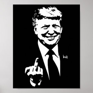 Póster El dedo medio Trump en las elecciones estadouniden