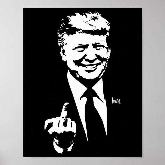 Póster El dedo medio Trump en las elecciones estadouniden (Frente)