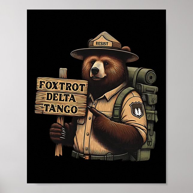 Póster El Delta Tangos de Foxtrots resiste el oso bosque  (Frente)