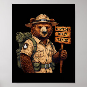 Póster El Delta Tangos de Foxtrots resiste el oso bosque