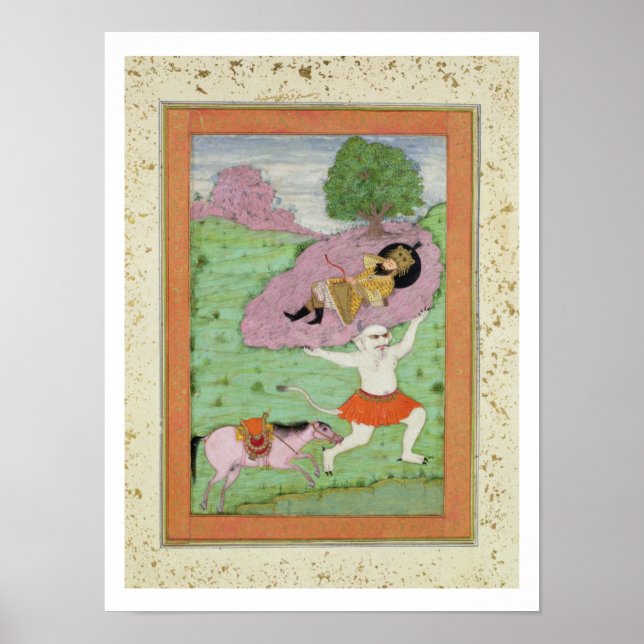 Póster El Demonio Blanco llevando el Rustam dormido, (Frente)