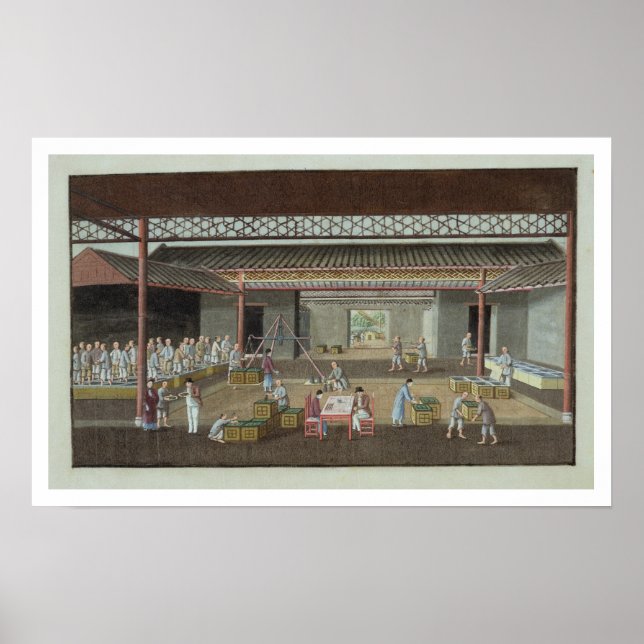 Póster El Depósito del Té (gouache sobre seda) (Frente)