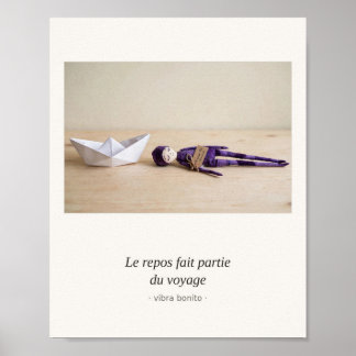 Póster El descanso es parte del viaje — Serie Papel