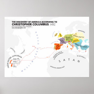 Póster El descubrimiento de América según Colón
