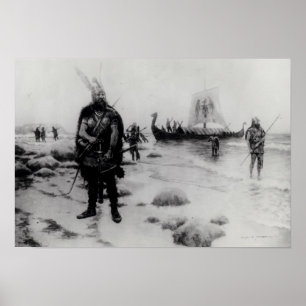 Póster El descubrimiento de Estados Unidos por Leif Eriks