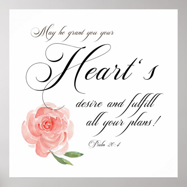 Póster El deseo del corazón rosado rosa (Frente)