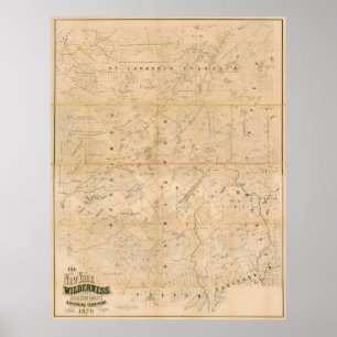 Póster El desierto de Nueva York. Mapa 1879