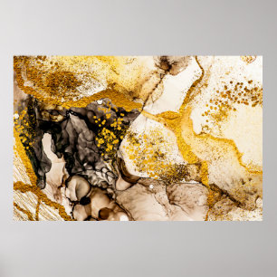 Póster El desierto de Sands - ART. Giro dorado. Vibrante