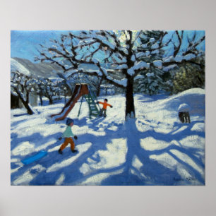Póster El deslizamiento en invierno Bourg St Moritz