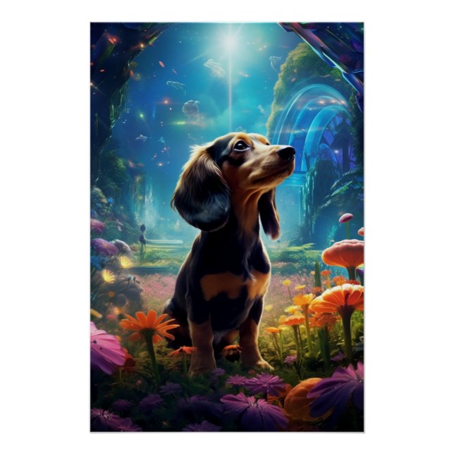 Póster El deslumbramiento del jardín de Dachshund en el F (Anverso)