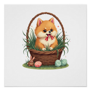 Póster El desorden de Pascua de Gomi Vintage perro de Pas