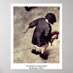 Póster El detalle de los juegos de los niños por Bruegel