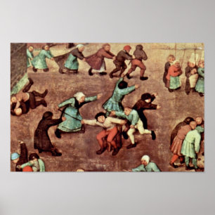 Póster El Detalle De Los Juegos Infantiles De Bruegel D. 