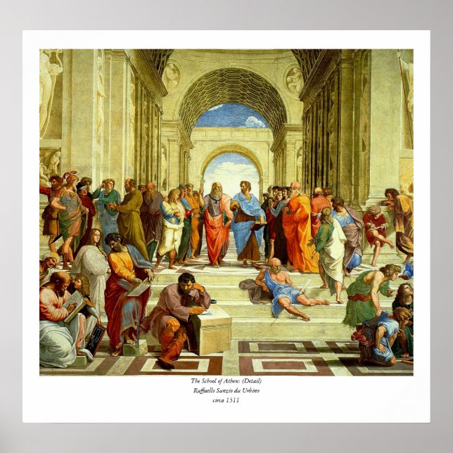 Póster El detalle de Raphael "La escuela de Atenas", alre (Frente)