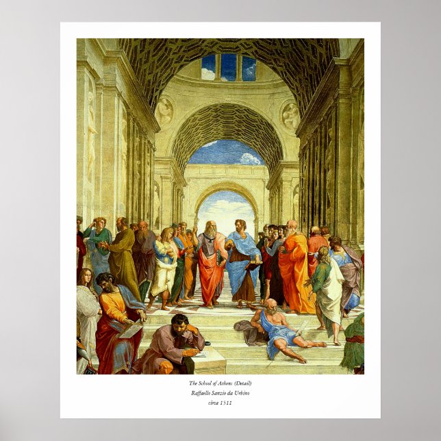 Póster El detalle de Raphael "La escuela de Atenas", alre (Frente)