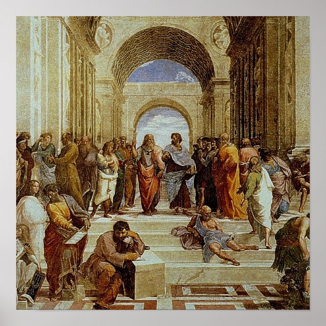 Póster El detalle de Raphael "La escuela de Atenas", alre (Frente)