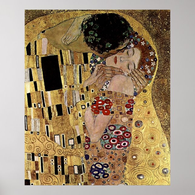 Póster El detalle del beso de Gustav Klimt (alrededor de  (Frente)