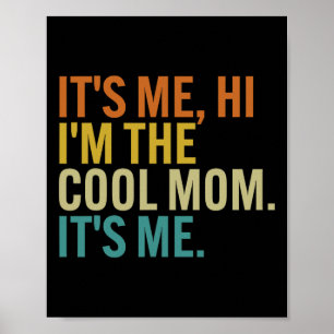 Póster El Día de la Madre femenino retro me es hola soy l