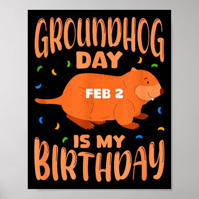 Póster El Día de la Marmota es mi cumpleaños 2 de feb Fie (Frente)
