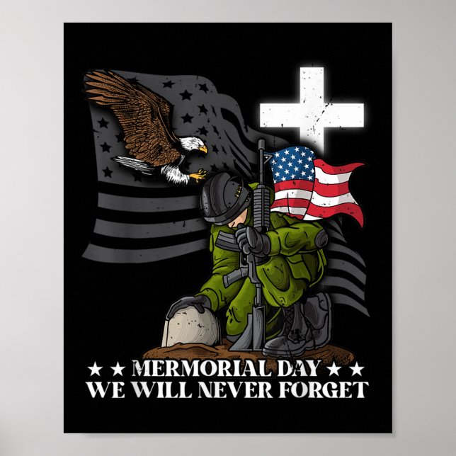 Póster El Día De La Memoria Nunca Olvidará A Los Veterano (Frente)