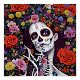 Póster El Día de la Muerte de la IA generó arte