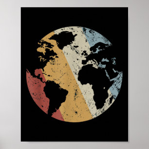 Póster El Día de la Tierra con un estilo retro vintage
