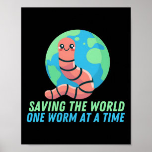 Póster El Día De La Tierra De La Gusana Terrestre Salvand
